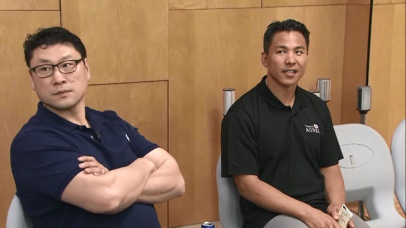 백지선 감독, 박용수 코치 