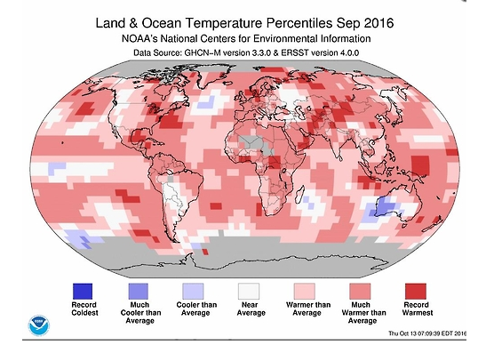 9월 세계 기온 편차 (NOAA)