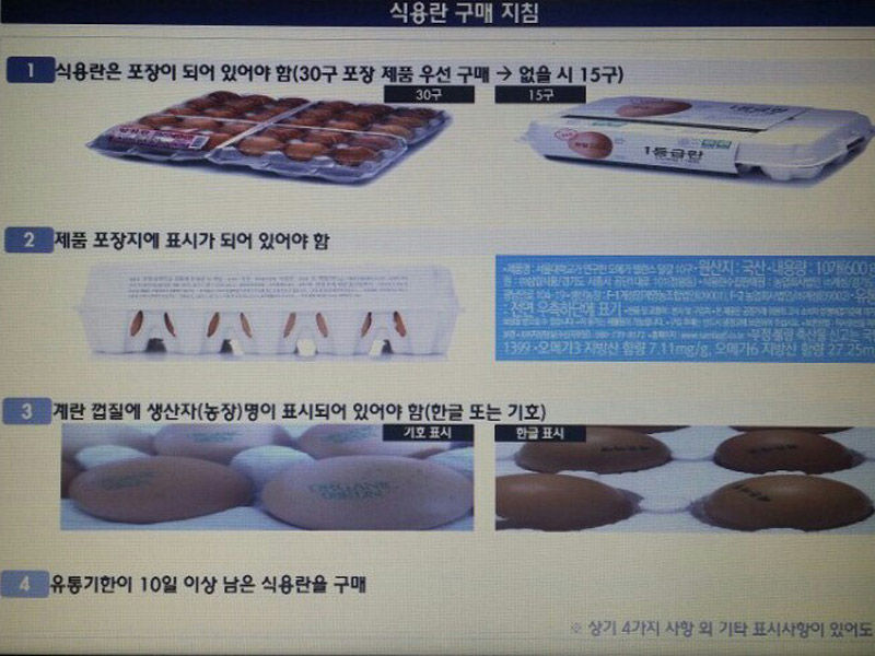 식용란 구매 지침