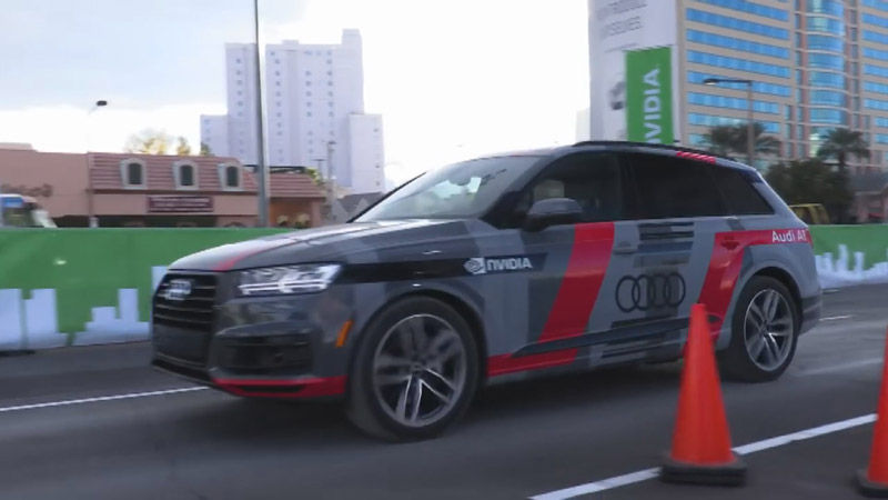 아우디의 자율주행 시범 장면