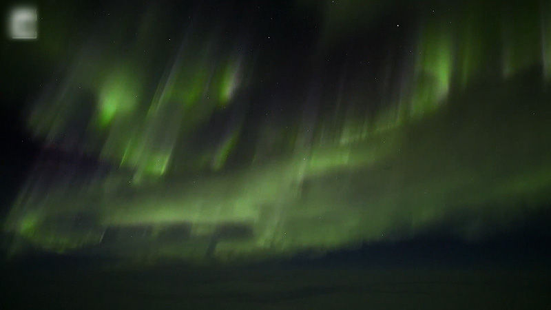 비행기에서 본 오로라
