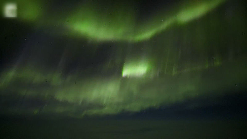 비행기에서 본 오로라
