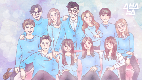 스브스뉴스 4기 인턴 단체 일러스트