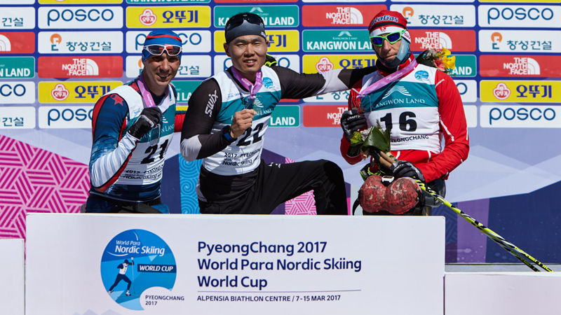 평창 장애인 노르딕스키 월드컵에서 금메달을 획득한 신의현 선수
