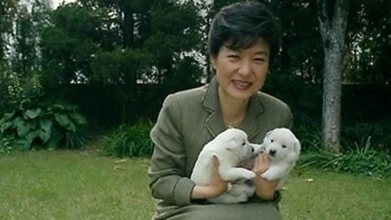 진돗개 봉달이, 봉숙이와 함께 한 박 전 대통령