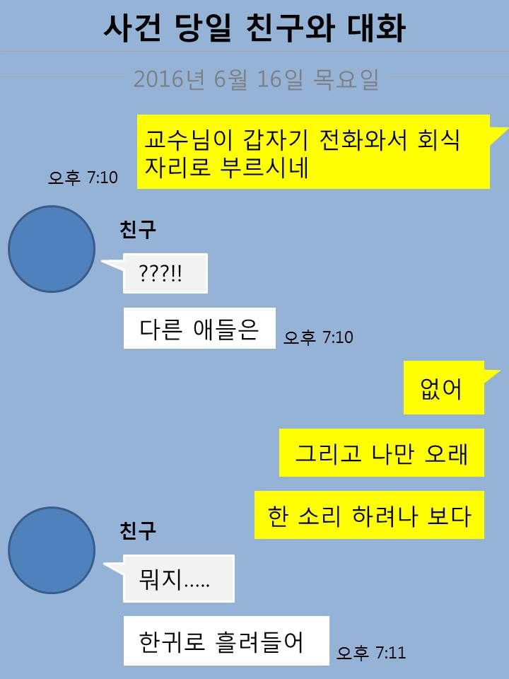 사건 당일 친구와 대화