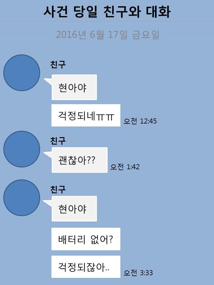 사건 당일 친구와 대화