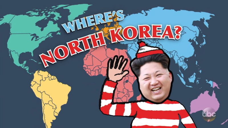 '세계지도에서 북한을 찾아보세요!