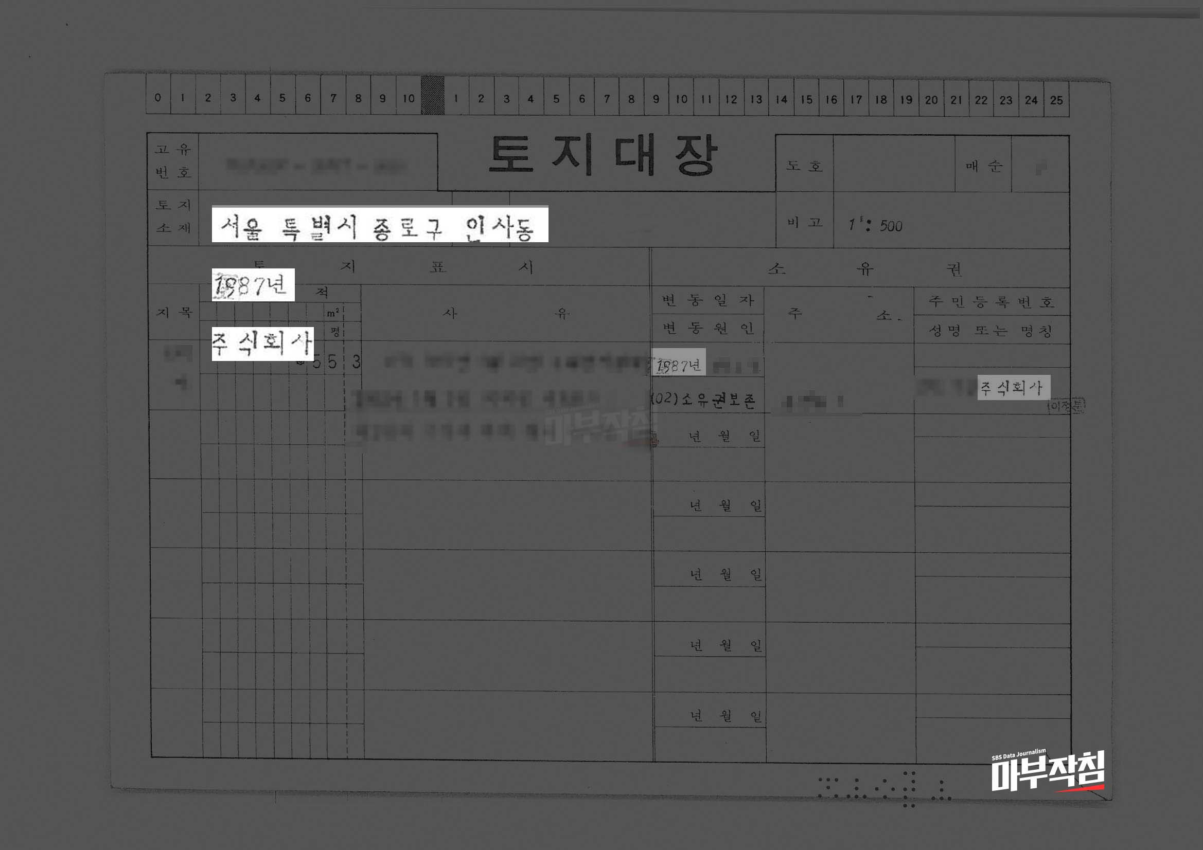 이완용 손자가 보유한 인사동 토지