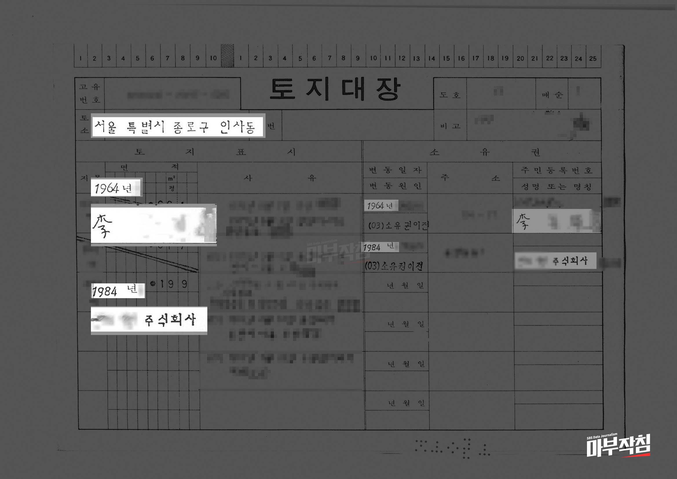 이완용 손자가 보유한 인사동 토지