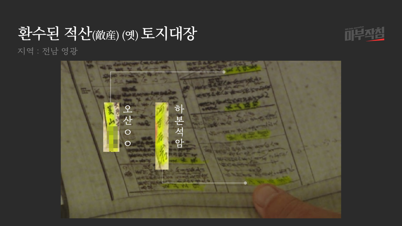 [마부작침] 환수된 적산 토지대장