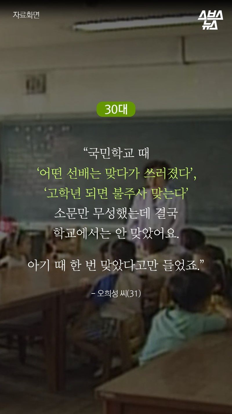 “국민학교 때
‘어떤 선배는 맞다가 쓰러졌다’,
‘고학년 되면 불주사 맞는다’
소문만 무성했는데 결국
학교에서는 안 맞았어요.
아기 때 한 번 맞았다고만 들었죠.”
- 오희성 씨(31)