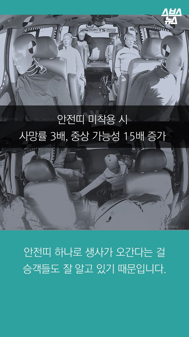 안전띠 하나로 생사가 오간다는 걸 승객들도 잘 알고 있기 때문입니다.