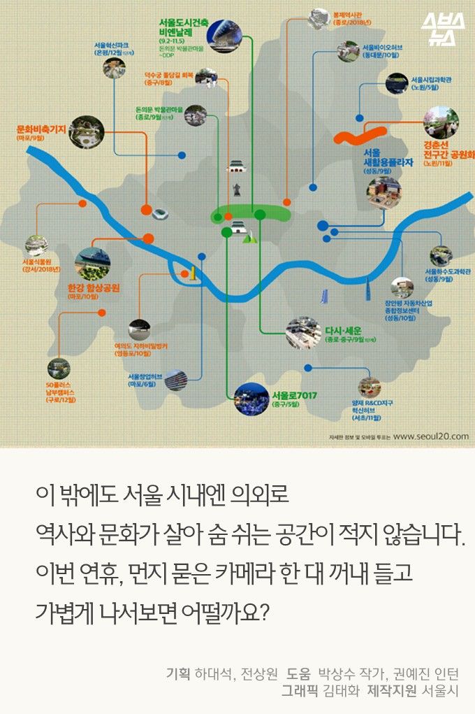 이 밖에도 서울 시내엔 의외로 역사와 문화가 살아 숨 쉬는 공간이 적지 않습니다. 이번 연휴, 먼지 묻은 카메라 한 대 꺼내 들고 가볍게 나서보면 어떨까요?