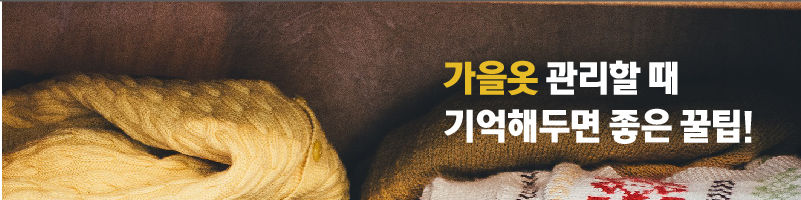 *배너 그래픽
<가을옷 관리할 때 기억해두면 좋은 꿀팁!>