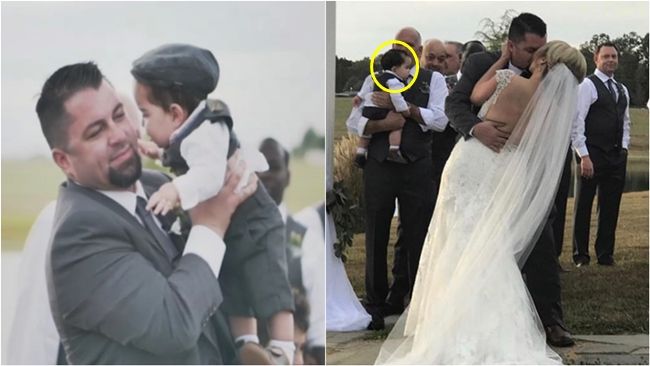부모님 결혼반지 전하다 잠든 아기…결혼식 뒤집어놓은 '극강'의 귀여움