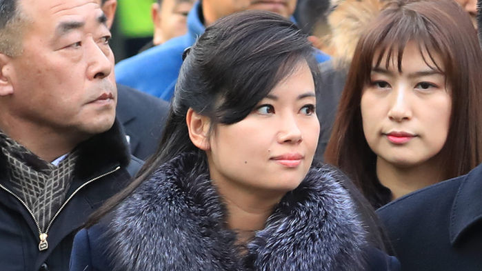 메인이미지  3 : 현송월 삼지연관현악단 단장을 비롯한 북한 예술단 사전점검단이 22일 오전 강릉 공연장 후보지에 대한 점검을 마친 뒤 ktx를 타고 서울역에 도착해 차량으로 이동하며 보수단체가 시위를 하고 있는 모습을 바라보고 있다.