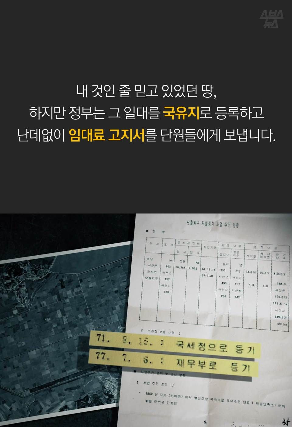 내 것인 줄 믿고 있었던 땅,
하지만 정부는 그 일대를 국유지로 등록하고 난데없이 임대료 고지서를 단원들에게 보냅니다.