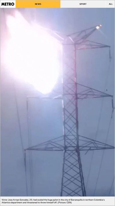 스스로 목숨 끊으려 철탑에 올라갔다가 마음 바뀐 남성…내려오던 중 감전돼 사망