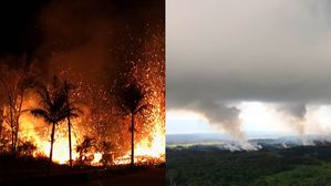 [영상] '번쩍'하더니 9천 미터 가스기둥이&hellip;킬라우에아 화산 분출 순간