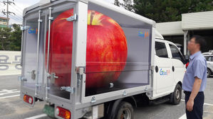 "이만한 사과 보셨나요"…충주시 트릭아트로 농산물 홍보