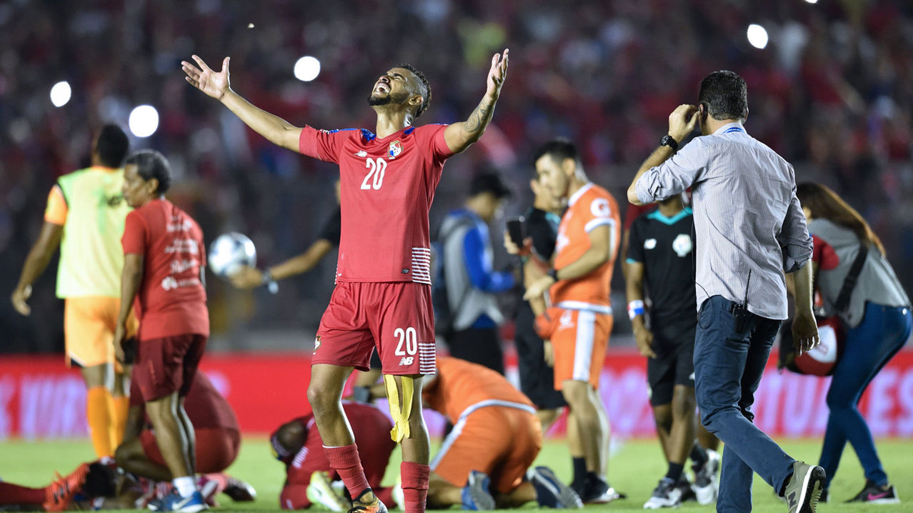 기뻐하는 파나마 축구대표팀