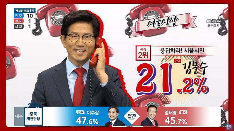 전화 거는 김문수?…개표 방송 중 등장한 '빨간 맛'