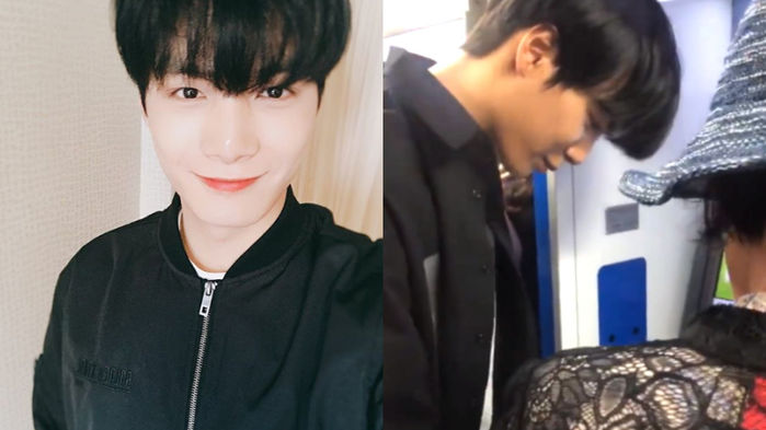 NU'EST JR Assists an Elderly Woman Struggling with a Cash Machine