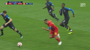 [영상][프랑스:벨기에] '빠르게 더 빠르게'&hellip;아자르, 속도 조절로 크로스까지 연결