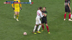 [영상][크로아티아:잉글랜드] 라키티치 vs 알리 '멱살잡이'…과열되는 경기장