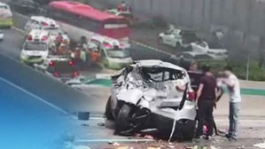 급하게 차선 바꾸다가 4중 추돌…경부고속도로 정체