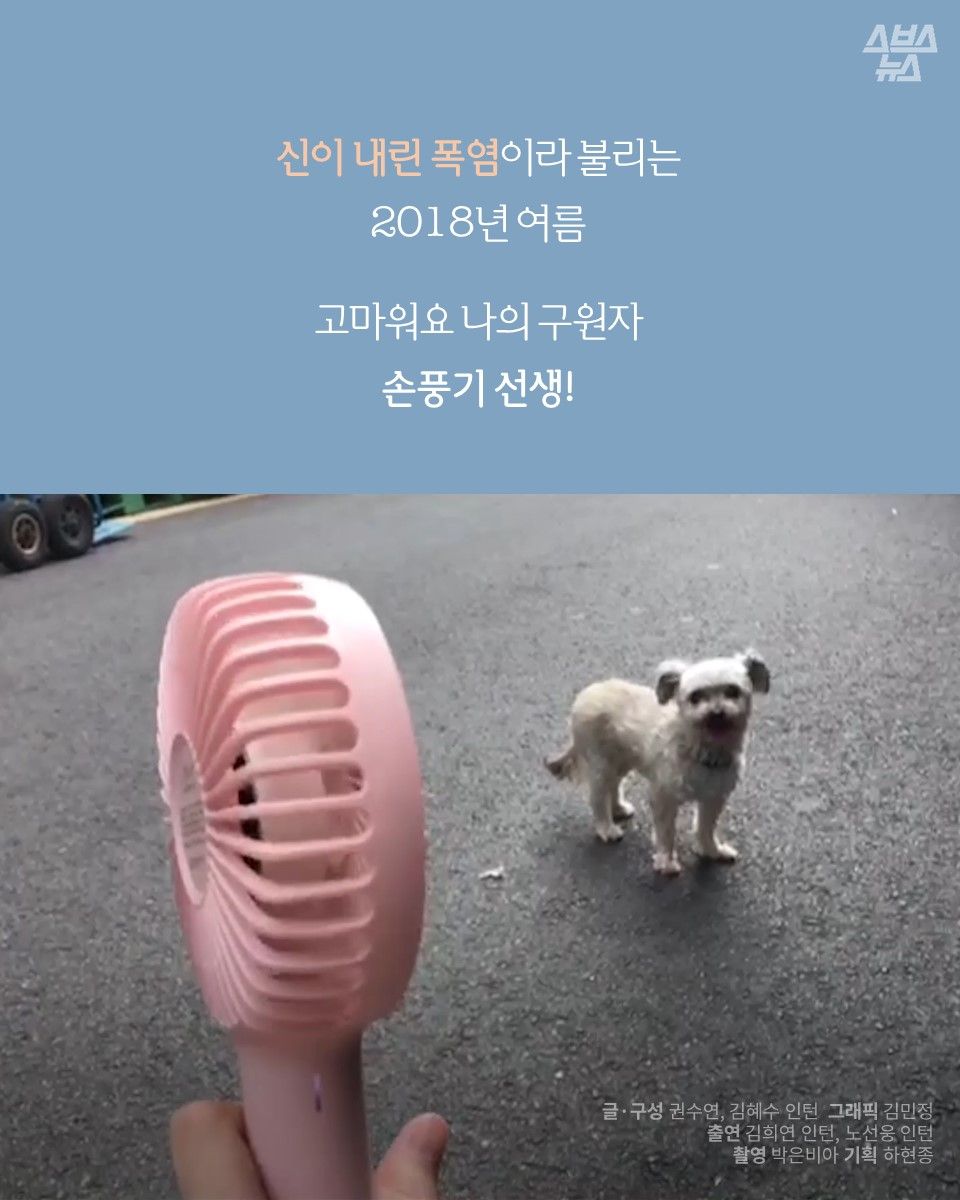 신이 내린 폭염이라 불리는 2018년 여름
고마워요 나의 구원자
손풍기 선생!