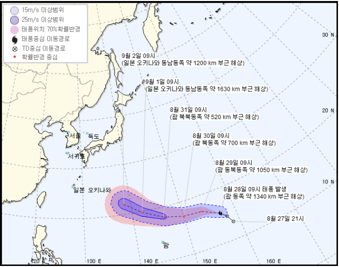 21호 태풍 '제비' 예상진로