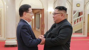 [풀영상] 조선중앙 TV "김정은 위원장이 남측 특사단을 열렬히 환영했습니다" 집중 보도