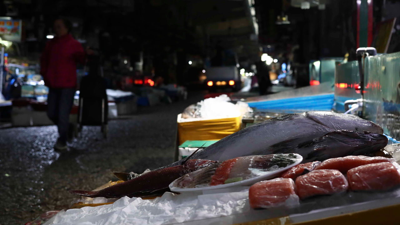 발전기로 불 밝힌 노량진 구시장 (사진=연합뉴스)