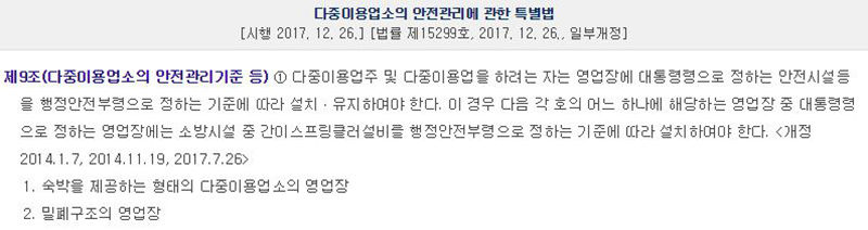 다중이용업소 안전관리 특별법