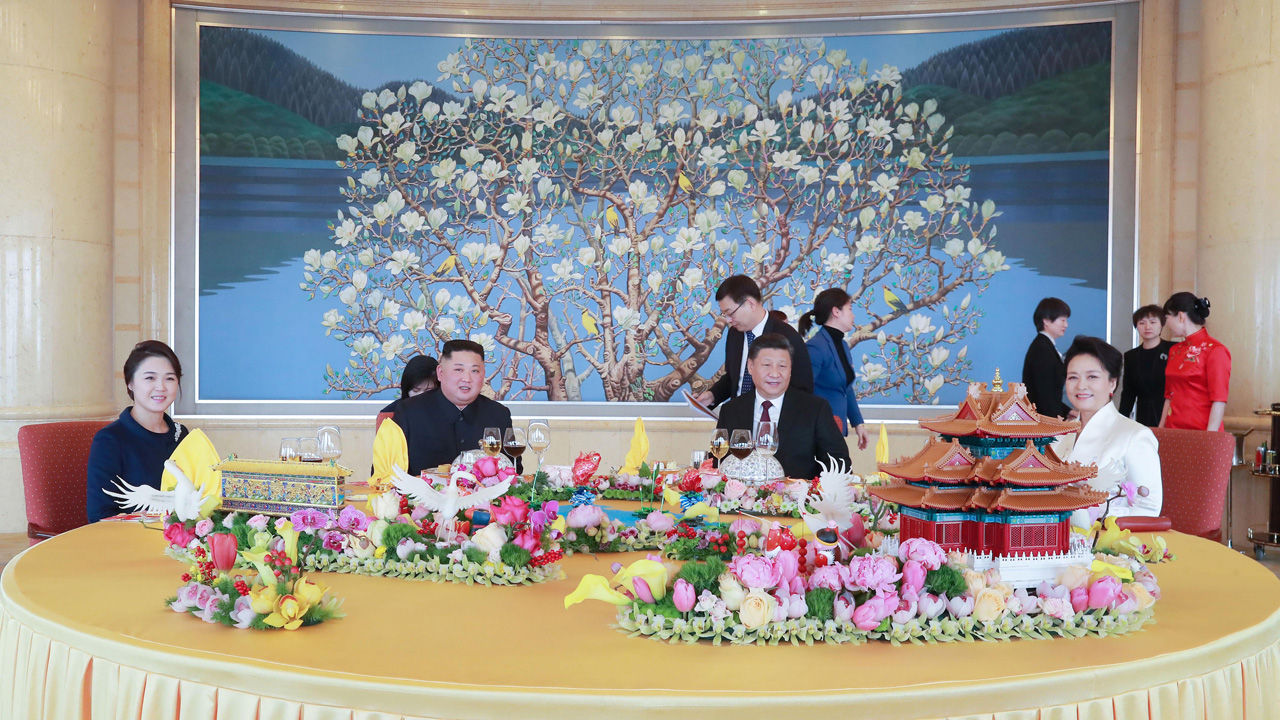 김정은-시진핑 부부 베이징호텔 오찬(사진=평양 조선중앙통신/연합뉴스)