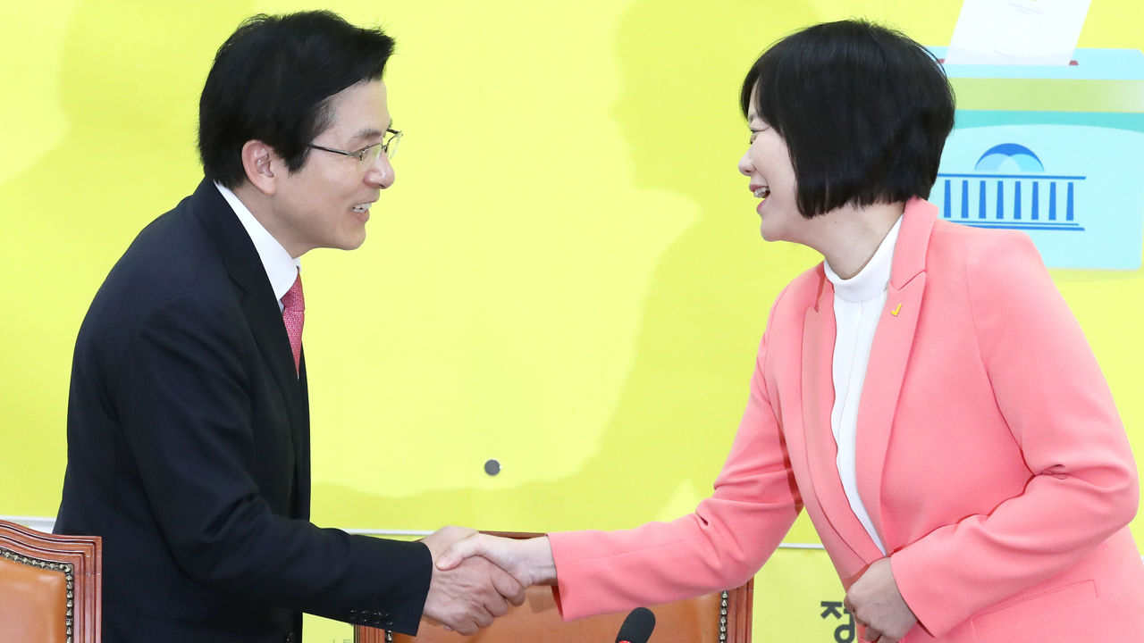 자유한국당 황교안 신임 당대표(왼쪽) / 정의당 이정미 대표 (사진=연합뉴스)