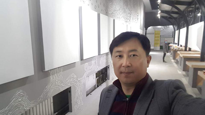 하얼빈역 내 안중근 기념관 공사현장을 방문한 정성엽 베이징 특파원