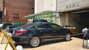 주차장 입구 막은 알페온 승용차 (사진=연합뉴스)