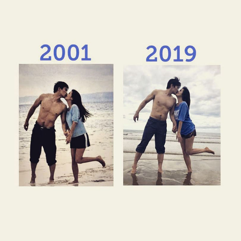 18년 전과 그대로인 신애라 차인표부부 (사진=신애라 인스타그램 캡처)