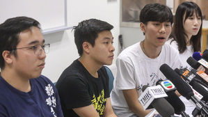 기자회견을 하는 홍콩 주요 대학 학생 지도부 (사진=연합뉴스/사우스차이나모닝포스트 사진 캡처)