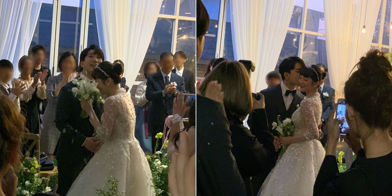 지오♥최예슬 부부의 '세상 달달한' 결혼식 현장 '눈길'