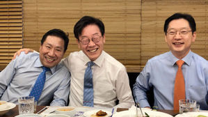 더불어민주당 양정철, 이재명, 김경수 회동 (사진=양정철 민주연구원장 측 제공, 연합뉴스)