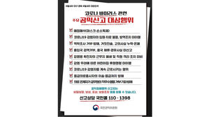 주요 코로나19 관련 공익신고 대상 행위 (사진=국민권익위원회 제공, 연합뉴스)