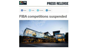 대회 중단 알린 FIBA (사진=보도자료 캡처, 연합뉴스)