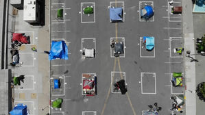 [영상] "노숙자도 사회적 거리"&hellip;미 샌프란시스코 한복판에 '노숙자 텐트촌' 등장