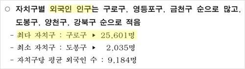 서울시 통계 간행물- 2021년 1분기 주민등록인구통계 자료 발췌