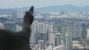 서울 여의도 63스퀘어에서 바라본 서울 아파트