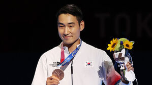 도쿄올림픽 개인전 동메달 획득 당시 김정환